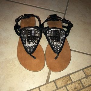 Nine West black sandals
